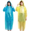 Tek Kullanımlık Yağmurluk Su Geçirmez Çocuklar Hood Panço Yetişkin Acil Rainwear Seyahat Kamp Yağmurluk Bir Time Yağmur Dişli 5 Renkler DW5251