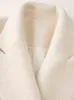 Lautaro Długi Ciepły Biały Puszyste Faux Futro Płaszcz Dla Kobiet Sashes Double Breasted Winter Clothes Women Korean Fashion 211110
