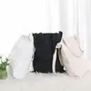 Stor vikning Tote Fällbar axelväska Tygpåsar Kanfas Handväska Återanvändbar Shoppingväska Unisex Blank DIY Design Crossbody Bag