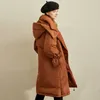 Vinter Kvinnor 90% Vit Duck Down Jacket Kvinna Koreansk Lös Hooded Långärmad Coat 11840221 210527