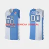 Stitched NCAA Basketball North Carolina Tar Heels 2021 #00 Custom Blue White Special Split Edition Jersey Any name number