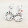 Único azul verde Cubic Zirconia Color plata mujeres joyería conjunto anillo tamaño 6/7/8/9/10 caja de regalo gratis T294 H1022