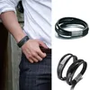 Link, ketting mannen armbanden, multi streng lederen armband, lederen wrap armband, gevlochten armband voor heren, roestvrijstalen ID-plaat polsband