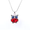 Mode serpent chaîne collier en cristal pull bijoux petit mignon hibou oiseau pendentif pour les femmes cadeau