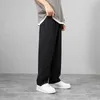 Мужчины высокого качества ледяные шелковые брюки летние повседневные свободные прохладно дышащие гаремические брюки корейский сплошной цветной узор из льда шелковые штаны 210714