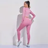 Zeven Skin 2/3 / 5 Stks Naadloze Vrouwen Yoga Set Gym Fitness Sportkleding Lange Mouw Crop Top Kleding Hoge Taille Leggings Sport Suits 210813