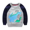 Herfst winter baby kinderen trui dinosaurus cartoon ronde hals truien jongen gebreide truien kinderkleding Y1024