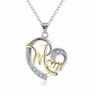 Mom Necklace Crystal Heart Pendant Diamond Fashion Love Mom fashion Jewelry Mother Birthday Day Gift Will and Sandy