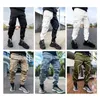 Calça esportiva da noite reflexiva para homens, bolsos laterais de cargo harém pant pant roggers calças moda mais casual