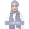 Bufanda de chifón liso para mujer, chales de Color sólido, bufanda Hijab musulmán