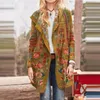 Damskie Kurtki Kobiety Etniczne Printed Cardigan Płaszcze Moda Długi Rękaw Kwiat Folk-Custom Casual Casual Outwear Płaszcze Plus Size # 40
