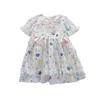 Girls Princess Dresses 2022 Sommar Nya Barnkläder Söt Fjäril Lace Bow Bekväm Klänning Barndräkt 20220219 H1