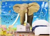 Custom photo wallpapers for walls 3d murals Fresh sky cartoon elephant children room background wall papers home decoration
