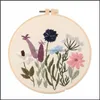 Konst, gåvor Hem Trädgård Övrig konst och hantverk Blomma Broderi Start DIY Kits med hoop för nybörjare Needlework Cross Stitch Set Handgjorda