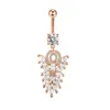 CZ Body Piercing Jewelry Dangle Flower Belly Button Bilancieri Zircone Anello all'ombelico con fiori