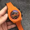 2021 Heren analoog horloge 45 mm quartz uurwerk datumkalender alle wijzerplaat werkt rubberen band orologio uomo luxe montre de luxe designer w278D