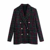 Tweedelige jurk Tweed Dames Patchwork Plaid Suits 2021 Lente-Herfst Vintage Dames Gebreide Mini Rokken Mode Vrouwelijke Chic Blazer Jassen