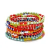 Fios frisados 12 pçsset artesanal colorido contas pulseiras para mulheres étnicas áfrica conjunto boho braclets acessórios girls2064183