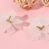 Bianco Glassato Petalo Resina Big Flower Orecchini Elegante Gioielli carini per le donne Bohemian Stud Earring Giorno di compleanno Natale