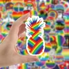 100ピースパックレインボーカラーLGBTのプライドビニールステッカー防水ステッカーロットのためのロットのためのラップトッププランナースクラップブックの壁スケートボードジャーナルオーガナイザーデカール