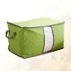 Klädlagringsgarderob 4st filt tyg arrangör väskor transparent fönster bambu kolbox täcke