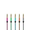 Car Aux Cord 1m Nylon Jack Audio Cable 3.5 mm to 3.5mm Aux Cable Male to Male Cloth Audio Aux Cable Gold Plug for iphone speaker