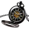 Steampunk Hollow Transparent Glas Automatiska Mekaniska Klockor Män Omslag Relogio Feminino Pocket Watch Relojes de Bolsillo