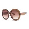 Fashion Round Big Frame Sunglasses Women Brand Design Street Style Sun Glasses UV400 High Quality with Box and Cases