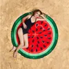 Lato 150 cm Mikrofibry Round plażowy Ręcznik Gruba Pizza Burger Czaszka Lody Lody Strawberry Poduszka Mata Swimsuit Wrap Ręcznik Szal