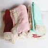 Couvertures de bébé en mousseline de coton doux né Swaddle Wrap Tassel Infant Sleeping Quilt Bed Cover Po Props 211105