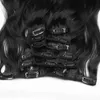 Clip en 100 cheveux humains pour les femmes noires Extensions de vague de corps Clip Ins couleur noire naturelle 7 pièces et 120g ensemble Remy brésilien Hai8154097