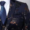 2021 Fancy Mens Garnitury Kostium Homme Taille 5xl Ternos Masculinos Slim Fit Vintage Floral Mens Garnitury Kwiaty Drukowane Blazers Mężczyźni X0909