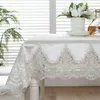 Rectangle Table Cloth Gold Velvet White Retro Thick Europe Luxury Embroidered Dining Cover Chair Lace cloth 211103