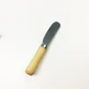 Масло из нержавеющей стали Спатаулы Деревянные ручки сыр торт мини Spatula десерт пицца столовый нож гостиницы кухонная посуда JJF11054