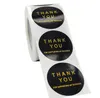 500pcs 1.5Inch Black Gold Color Adhesive Stickers Tack för att du stöder mitt småföretagskuvert presentförpackning