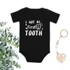 Pagliaccetti I Got My First Tooth Print Divertente Baby Body 100% cotone Born Boys Girls Regali per la doccia