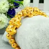 Bracciale con perline solide, gioielli con catena da polso da uomo Hip Hop, in oro giallo 18 carati