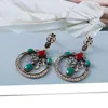 Antike Strass baumeln Perlen Ohrringe Trend Pendientes Vintage Kristall Ohrring Schmuck für Frauen