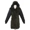 Kvinnors Fur Faux 2021 Mode Kvinnor Real Coat Long Parka Plus Storlek Oversize Inner Liner Winter Jacket