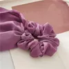 더블 레이어 쉬폰 머리 scrunchies 활 긴 깃발 scrunchies 탄성 헤어 밴드 넥타이 밧줄 헤어 액세서리 여름 모자