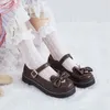 여자 메리 janes bowtie lolita shoes 2020 봄 가을 여성 아파트 라운드 발가락 공주 신발 흰색 검은 mujer 8039n