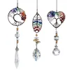 Hanging Crystal Suncatcher Life Tree Stone Beads Prism Pendant Rainbow Maker Drops Hang for Window, Home Decor, Car Charms