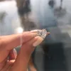 Vrouwen hart diamantringen kubieke zirkoon hart ring kristal verloving trouwring voor vrouwen mode sieraden wil en zandgift