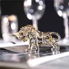 H&D Charm and Lucky FengShui Crystal Statues Wall Street Bull Figurine Sculpture Home Office Desk Decorative Collectibles Gift 210811