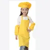 Enfant Tablier Enfants Peinture Cuisson Chef Uniforme Maternelle Jeu Vêtements Cuisine Tissu Tablier + Chapeau + Sleevelet Cosplay Costume GRATUIT LOGO personnalisé