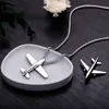 Pendanthalsband Titanium Steel Airplane Halsband Enkel utsökta smycken Hiphop tröja kedja Long Punk Party Men Women Gift1543384