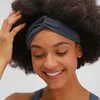 L-AS02 Fascia per capelli sportiva da yoga per donna, tinta unita, fasce per capelli in bundle, accessori per allenamento delicati sulla pelle, pieghettati ad alta elasticità