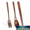 Natural Wood Spoon Chopsticks And Fork Dinner Set Rice Soup Tableware Grain Handmade Household Tableware