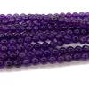 Perles rondes en cristal violet améthyste de qualité naturelle entière, 318mm, adaptées aux bijoux, colliers ou Bracelets à faire soi-même, 155quot 09048008