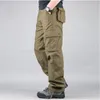 Mode militär stil mens lastbyxor casual stora fickor taktiska militära pants våren manliga bomull armé byxor män